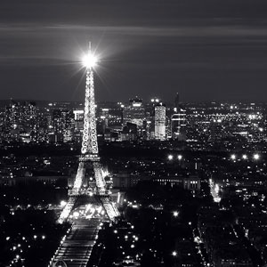 The Eiffel Tower in Paris night panorama
